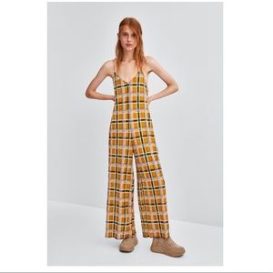 Zara plaid jumpsuit